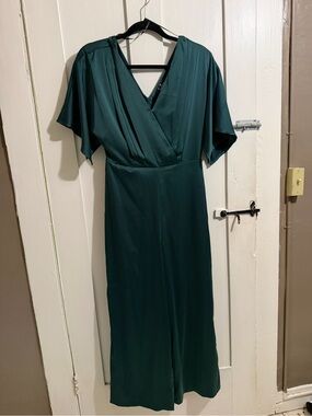 Lulu's Deep Teal Wrap Maxi Dress